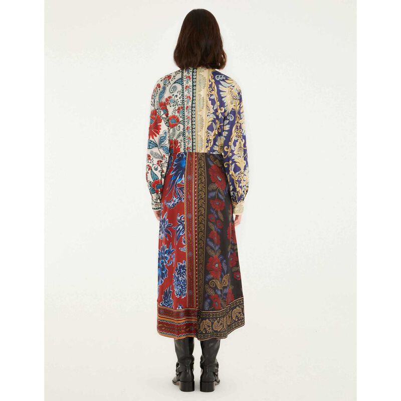 FARM Rio Navy Winter Mix Midi Dress image number 1